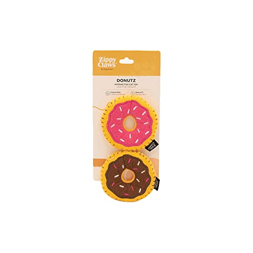 ZippyClaws Donutz 2er-Pack Hundespielzeug | Lustige Donut-Designs mit Quietscher | Ideal für Kauen und Zerrspiele | Perfekt für kleine bis mittelgroße Hunde