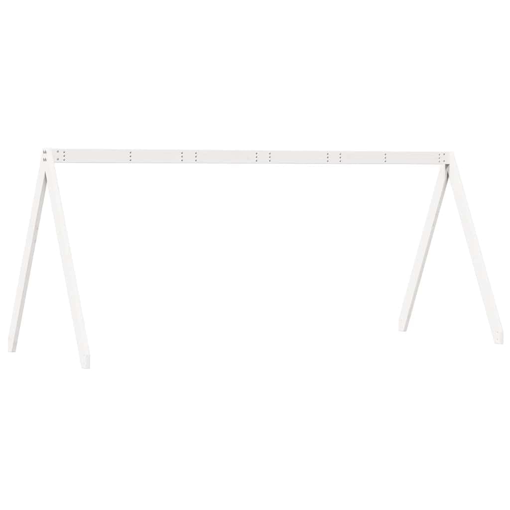 Techo para cuna blanco de pino macizo 209 x 85,5 x 88 cm con entrada abierta, estructura estable para habitación infantil, protección y diversión, accesorios para montaje en cama y seguridad