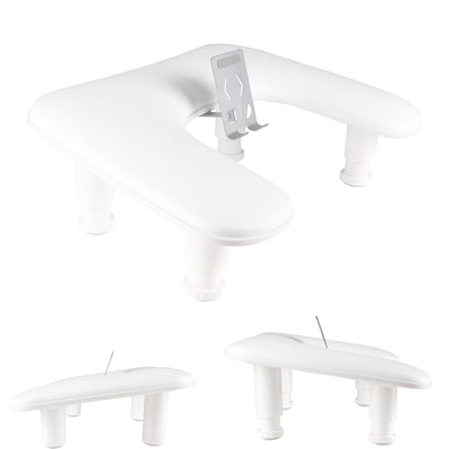 MZCMSL Manicure Arm Rest with Rotating Phone Holder for Nails Tech(White)