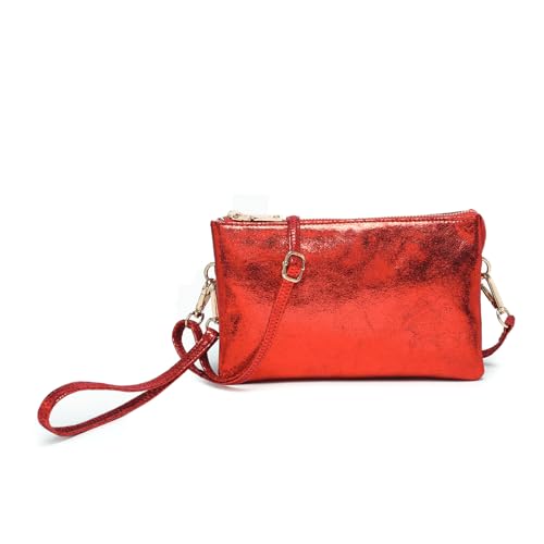 Image of JEN & CO. Riley Crossbody Bags for Women Vegan Leather Wristlet Clutch Wallet Purses Handbags with 2 Straps