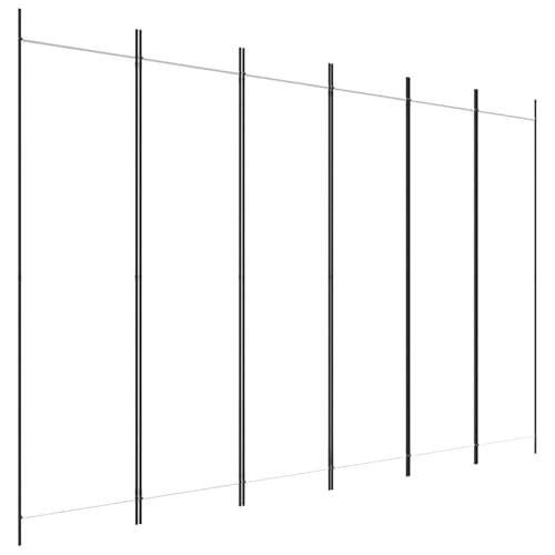 vidaXL 6-teiliger Raumteiler, 300x200 cm, Polyester & Eisen, Weiß, Faltbarer Sichtschutz, Bewegliche Trennwand, Schlafzimmer & Büro, Wohnaccessoire
