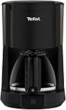 Tefal Principio Kaffeemaschine 1,25 Liter mit Thermoskanne & abnehmbarer Wassertank, Geeignet für 15 Tassen, Tropfstopp-Funktion, Abschaltautomatik, schwenkbarer Filter, matt-schwarz, 1000 Watt