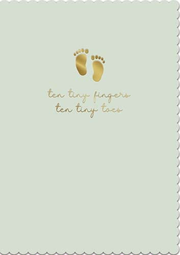 Pigment - Pitter Patter - New Baby Card - Ten Tiny Fingers Ten Tiny Toes -Made in the UK - UL101B - 160x176 - for Male/Female