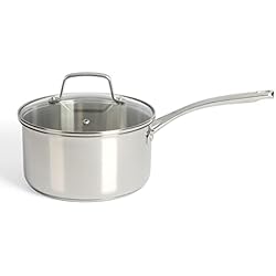 Cacerola Gibson Martha Stewart Cacerola Castelle de acero inoxidable 18/8, 3.5 cuartos de galón, apta para inducción