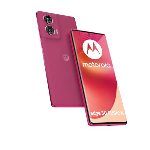 Motorola Edge 50 Fusion (8/256 Go, 50 + 13 MP double caméra, écran 6,67" pOLED FHD+ 144Hz, IP68, Snapdragon 7s Gen 2, batterie 5000mAh, Dual SIM, Android 14), rose vif
