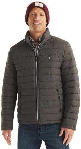 Image of Nautica Men's Reversible Quilted Puffer Jacket -Midweight Mechanical Stretch Winter Coat