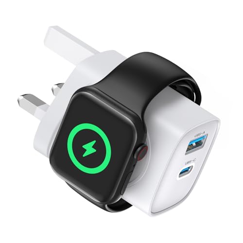 for Apple Watch Charger with 20W USB C Plug 3 in 1 PD Fast Charger UK Plug for iWatch s11/10/9/8/7/SE/Ultra 3/2/1 Series for iPhone 17/16/15/14/13 Pro Max Series for AirPods 4 /Pro and iPad White