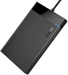 UGREEN 2.5 Inch Hard Drive Enclosure, External USB 3.0 Hard Disk Case SATA HDD Caddy, 5Gbps UASP Supported, Compatible with WD EVO Seagate Toshiba Crucial Kingston, 0.5m USB A Cable