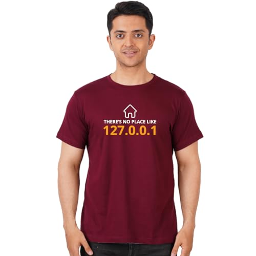 Image of DUDEME There is no Place Like 127.0.0.1 Half Sleeve 100% Cotton 180 GSM T-Shirt