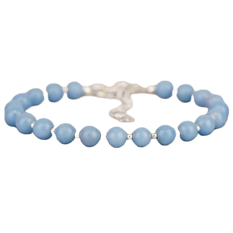 Bracelet Angelite 8mm LKBEADS, le bijou bleu idéal au quotidien