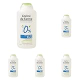 Corine de Farme - Duschgel Pure Pflege 0% – Formel für empfindliche Haut – ohne Seife, ohne Farbstoffe, pH-neutral – Flasche 100% pflanzlichen Ursprungs – sanfter Duft (Packung mit 5)