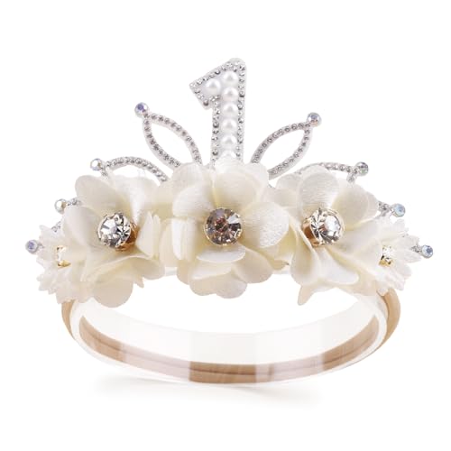 Digital Birthday Crown Model Baby Girl Nylon Headbands Nylon Flower Elastic Birthday Crown Hairbands Hair Accessories Gift for Newborn Infant Toddlers3