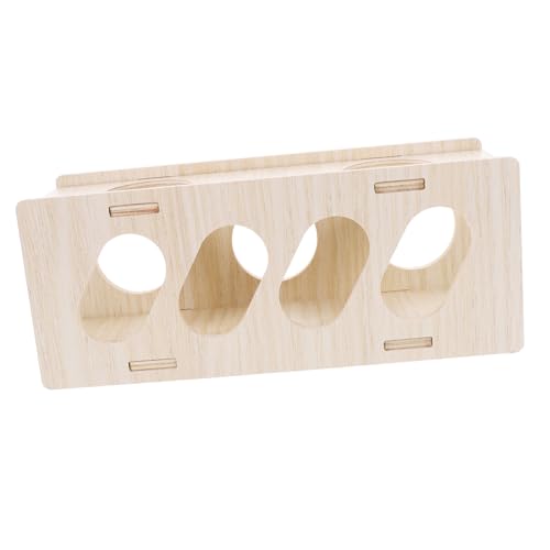 POPETPOP Safe Wooden Tunnel Toy for Hamsters Interactive Hideout Maze for Small Pets