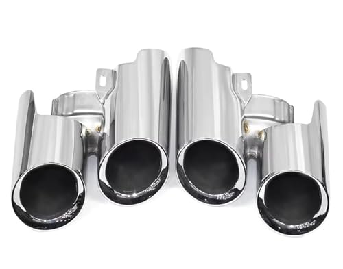 Tuyaux d'échappement pour Panamera 14-16 en acier inoxydable finition argent GTS