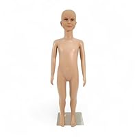 Child Mannequin 110cm Flesh Tone Realistic – Full Body Display with Rotating Head and Arms, Eco PE, Metal Stand, Easy 4-Part Assembly for Kids Apparel and Wigs