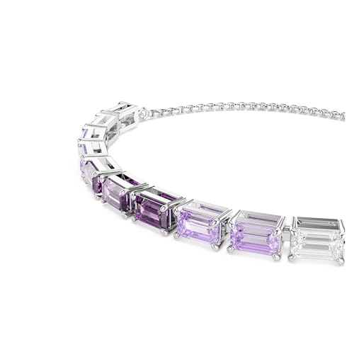 Swarovski Matrix bracelet, Baguette cut, Purple, Rhodium finish4