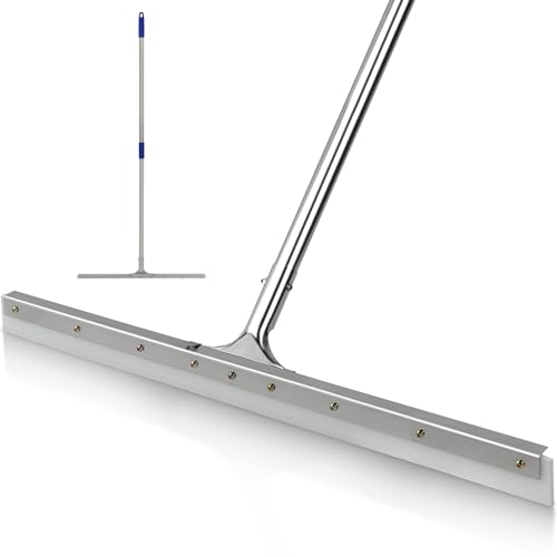 MHM AquaSlide PushPro – 28-Inch Heavy Duty Squeegee for Concrete Floors & Wet Surfaces | Industrial Rubber Blade Water Removal Tool for Garages, Warehouses, Driveways & Commerical Use
