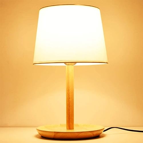 Lampe de bureau en bois et textile pour éclairage moderne de chambre et bureau - 4