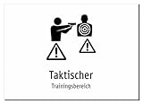 Taktischer - Trainingsbereich – Aufkleber A5: 210x148mm – Mit Grafik und Text