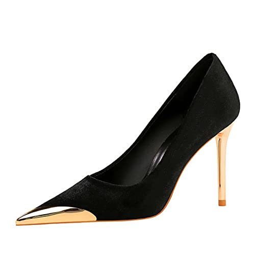 JOEupin Women's Basic High Heel Pumps Pointed Toe Stiletto Shoes for Office Party Wedding Dress