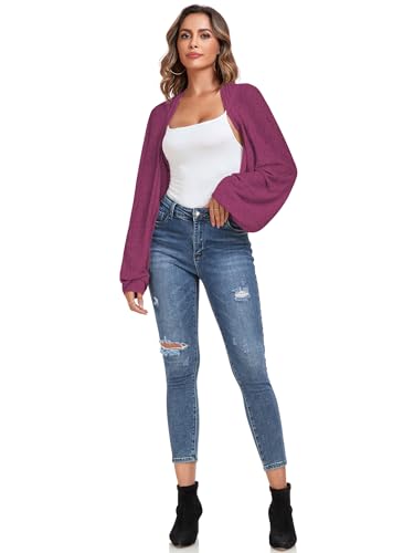 Image of ZAFUL Women's Sheer Shrug Y2K Long Sleeve Cardigans 2026 Irregular Tie Front Bolera