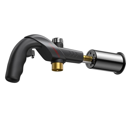 ThermoMaven Powerful Propane Torch, Charcoal Torch Lighter, Sous Vide Cooking Torch, Culinary Kitchen Torch, Flamethrower Meater Gun Lighter, Blow Torch (Tank Not Included)-Black & Silver