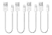 Fleck Lightning to USB Cable for Apple Devices - Short - 8.5 Inch (0.2 Meter) - 4 Pack - Black