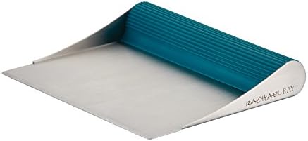 Rachael Ray 46231 Tools and Gadgets Stainless Steel Pastry Scraper / Bench Scrape / Kitchen Tool for Baking and Cooking / Dishwasher Safe, Marine Blue,Medium