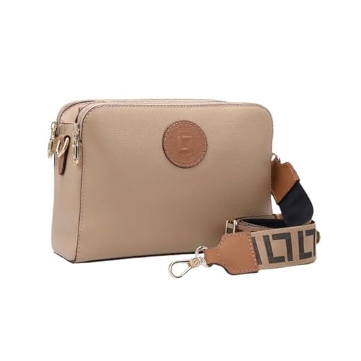 Bolsa Luz da Lua Bella Tiracolo Média Monograma Mocca