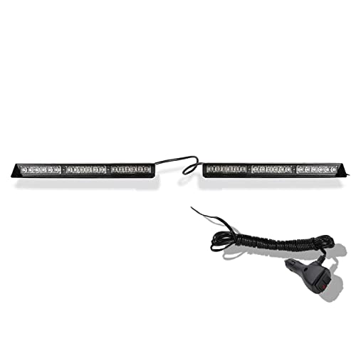 Hawking 3 Interior 3 Watt Upper Windshield Interior Split Led Strobe Visor Light Bar Emergency Lights For Vehicles With Cigarette Lighter Plug #TOP4