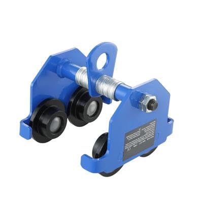 Happybuy Manual Trolley, 0.5 T/1100 lbs Load Capacity, Heavy-Duty Alloy Steel Garage Hoist for Straight and Curved I Beam, Dual-Wheel Push Beam Trolley. Adjustable for 2.5