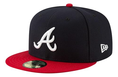Casquette Atlanta Braves 59Fifty New Era marine visière plate homme