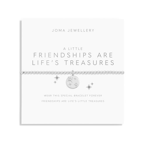 Image of Joma Jewellery A LITTLE FRIENDSHIPS ARE LIFES TREASURES Silver Plated 17.5cm Stretch Bracelet stretch