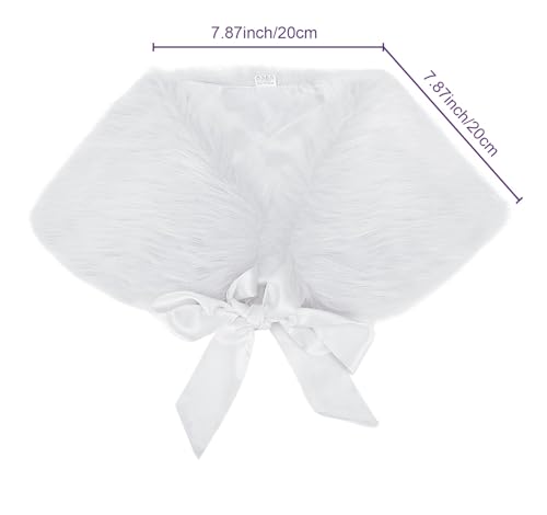 FakeFace Flower Girls Wrap Shawl Wedding Bridesmaid Tippet Stole Christmas Party Dress Costume Shrug Capelet4