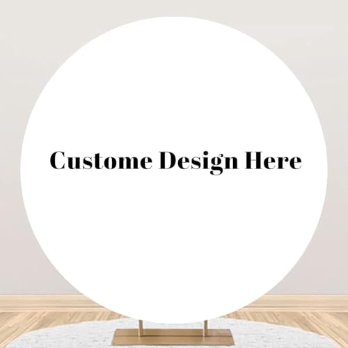 SDOTPMT Diámetro 150cm Personalizar Poliéster Ronda Telón de Fondo Cubierta,Personalizar su Imagen con el tamaño, Logotipo, Texto Fotografía de Fondo para Varios Eventos Partes Atrezzo