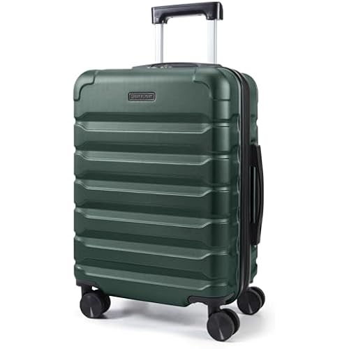 LIGHT FLIGHT Carry On Luggage, 20" Carry-On Suitcase, Deep Green
