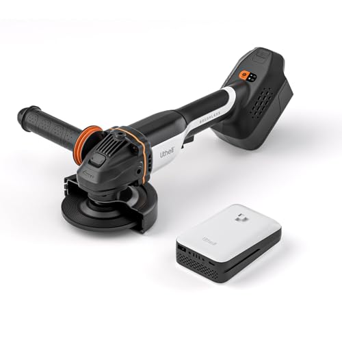 Image of Litheli 20V Brushless Cordless Angle Grinder, 5-Inch 2 Speed Grinder with Battery & Charging Cord, Max 8500 RPM, for Metal, Wood, Tile (Adapter Not Included)