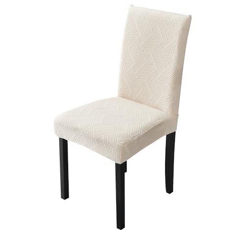House of Quirk Elastic Jacquard Soft Touching Chair Cover Stretch Removable Washable Short Dining Chair Cover Protector Seat Slipcover (Pack of 1, Pattern Beige) (B0CHRQBBJ6) Amazon Price History, Amazon Price Tracker