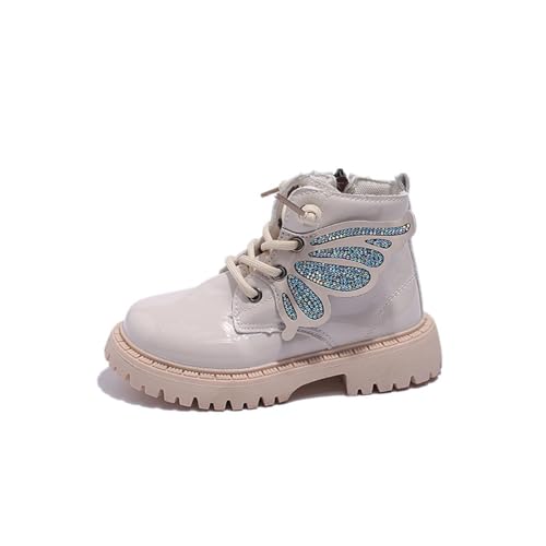 Girls Ankle Boots Lace Up Leather Booties Cute Butterfly Wings Comfortable Outdoor Non Slip Short Boots2