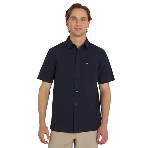 Quiksilver Men's Premium Cotton Short Sleeve Button Down Seersucker Shirt