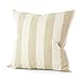 Lavievert Decorative Ramie Cotton Square Throw Pillow Cover Cushion Case Handmade Taupe and Khaki Stripe Toss Pillowcase with Hidden Zipper Closure 20 X 20 Inches (For Living Room, Sofa, Etc)