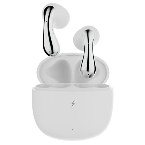 Fire-Boltt Newly Launched Aero Lite TWS Earbuds Custom EQ Wireless Bluetooth 5.4 Music & App Support 50H Playtime Fast Charging Case 50ms Low Latency for Gaming Touch Controls Polar White
