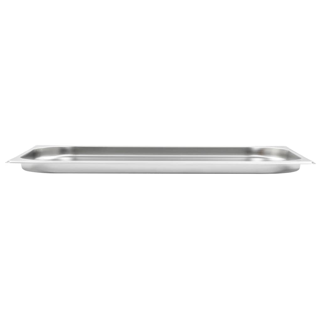 Juego de 4 recipientes para gastronomía, GN 1/1, 20 mm, acero inoxidable, con diseño robusto, para cocina profesional, ideal para buffet, catering, conservación del calor, servir y guardar en