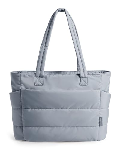 BAGSMART Tote Bag for Women, Lightweight Puffy Tote Bag with Comp...