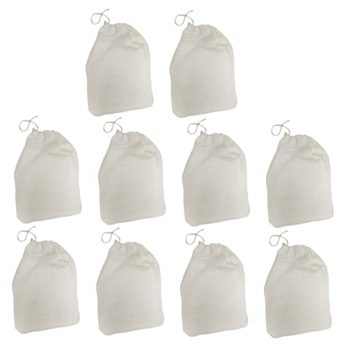 Healifty 50 Pièces Poche Filtrante En Coton Réutilisable Avec Cordon De Serrage Pour Thé Café Et Épices Lot De Sachets à Filtrer