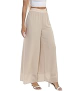 Yehopere Palazzo Pants for Women Dressy Flowy Chiffon Double Layers Summer Boho Wide Leg Casual L...