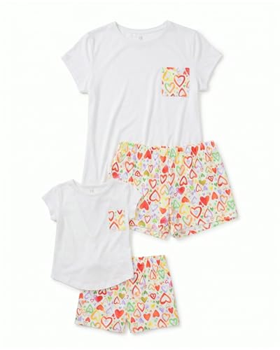 Image of Unique Baby Rainbow Shorts Mommy and Me Outfits Matching Mom Daughter Mothers Day Clothing Shirts Shorts Set