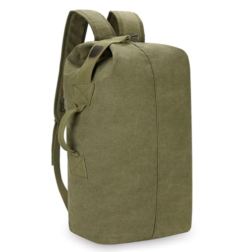 THURAM 45L Mochilas De Viagem Mochila De Lona Mochila De Lona Mochila De Caminhada Mochila Casual Ao Ar Livre Mochila De Livro Mochila Escolar (Verde)