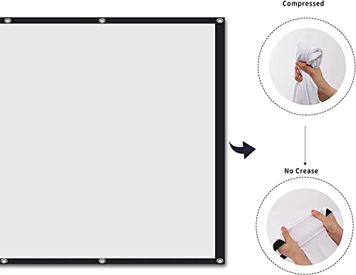 100 Inch Projector Screen 16:19 Hd 4K Foldable And Portable Anti-Crease Portable Projector Screen Double Sided Video Projection Screens For Home ，Party,Office, Classroom，Outdoor #TOP3