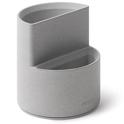 Bentu Hui Grey Concrete Toothbrush Holder, Large Capacity Tooth Brushing Holder For Toothpaste, Floss, Razors, Aesthetic Bathroom Storage Organizer Caddy Cement Cup #TOP1